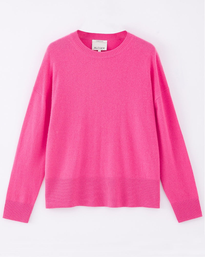 Aleger N.20 Cashmere Blend Oversized Crew - Pink Flash Hyde Boutique