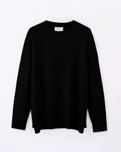 Load image into Gallery viewer, Aleger N.284 Pure Cashmere Oversized Low Crew - Black Hyde Boutique
