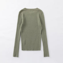 Load image into Gallery viewer, Aleger N.289 Pure Cashmere Ribbed L/S Tee - Dark Moss Hyde Boutique
