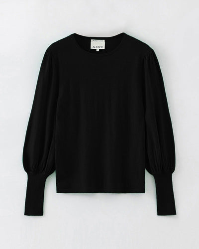 Aleger N.33 Cashmere Blend Bell Sleeve Top - Black Arriving March Hyde Boutique