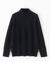 Load image into Gallery viewer, Aleger N.93 Cashmere Blend Mini Detail Funnel Neck - Black Hyde Boutique
