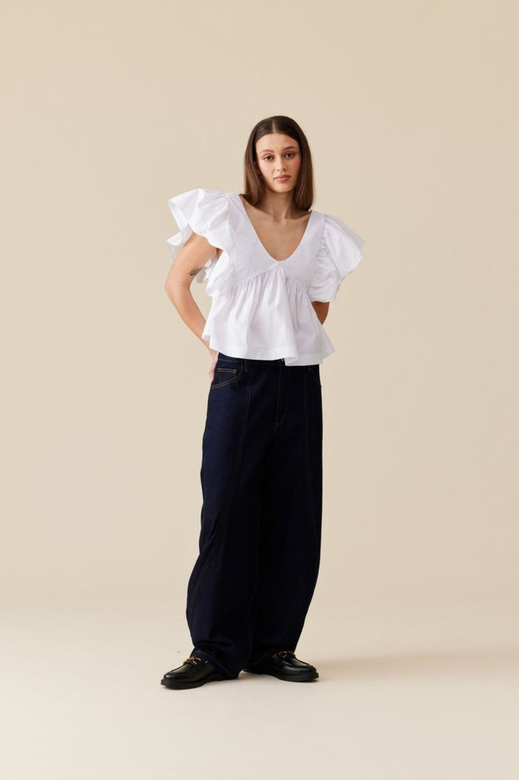 Ruby Noni Ruffle Top - White Hyde Boutique