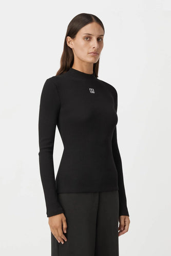 Camilla and Marc Nora Rib Long Sleeve Top - Black  Hyde Boutique   