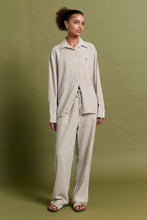 Load image into Gallery viewer, Papinelle x Karen Walker Seersucker Stripe Full Length PJ Set - Nutria  Hyde Boutique   
