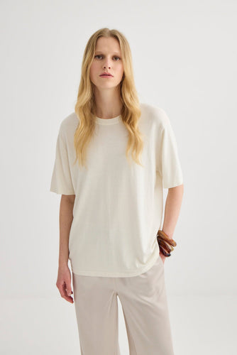 Laing Oversized Knit T-Shirt - Cream Hyde Boutique
