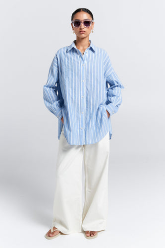 Karen Walker Oversized Walker Shirt - Blue Hyde Boutique