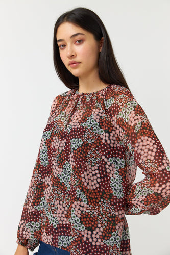 Sylvester by Kate Slyvester Patchwork Floral Top - Berry  Hyde Boutique   