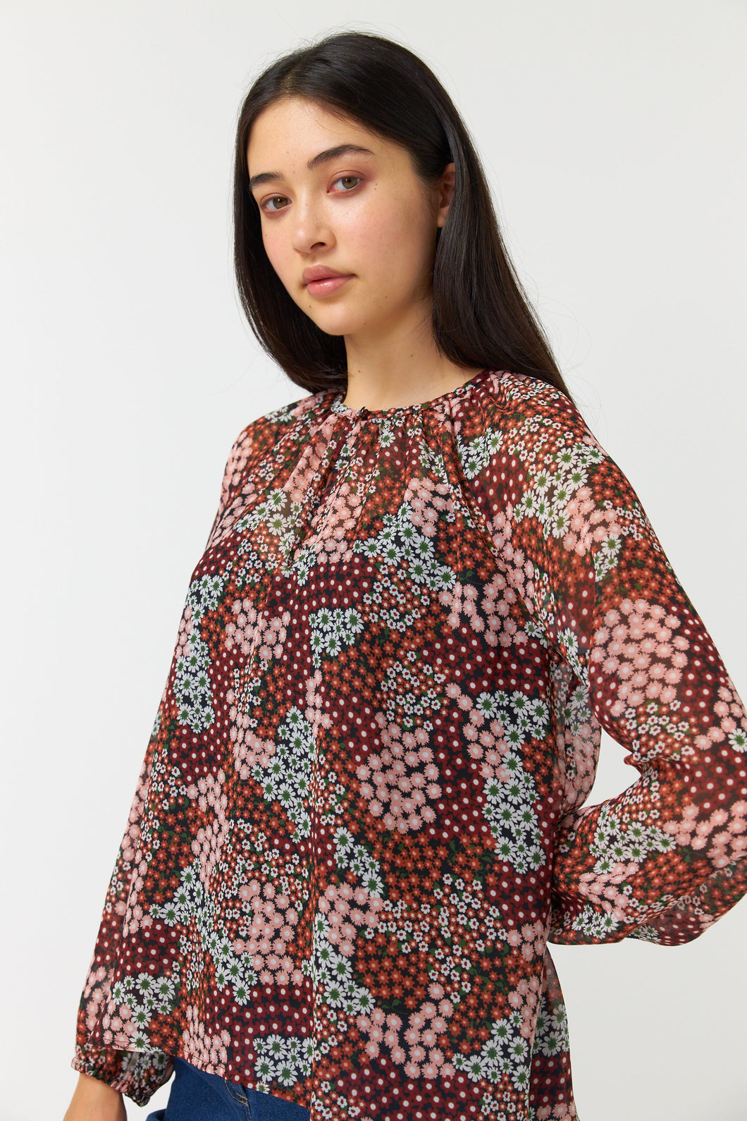 Sylvester by Kate Slyvester Patchwork Floral Top - Berry  Hyde Boutique   