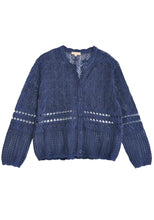 Load image into Gallery viewer, Pol Paco Pointelle Cardigan - Ink  Hyde Boutique   
