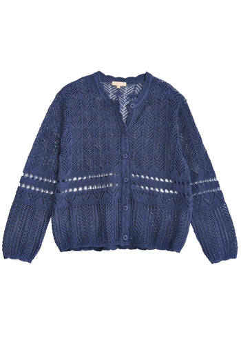 Pol Paco Pointelle Cardigan - Ink  Hyde Boutique   