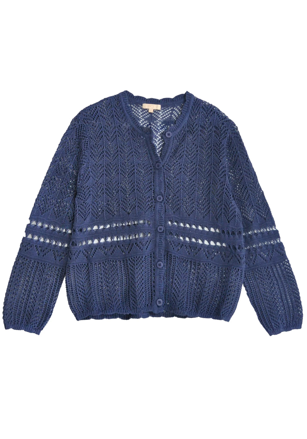 Pol Paco Pointelle Cardigan - Ink  Hyde Boutique   