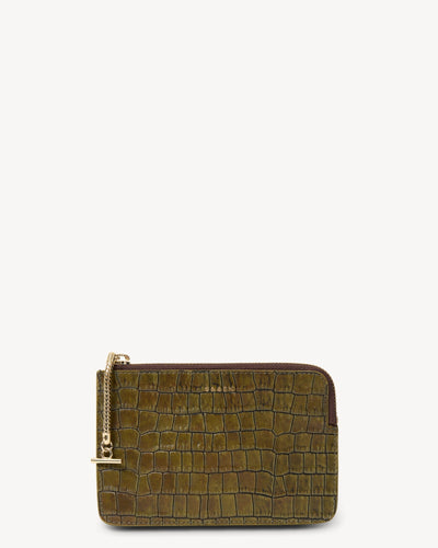 Saben Poppy Pouch - Olive Croc Hyde Boutique