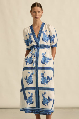 Zoe Kratzmann Portrait Dress - Azure Collage Hyde Boutique
