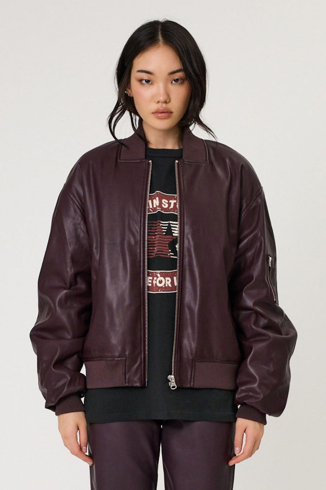 Remain Presley Bomber Jacket - Merlot Hyde Boutique
