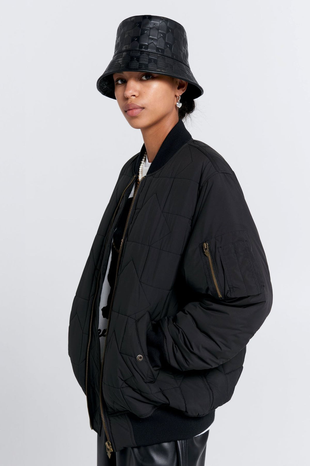 Karen Walker Quilted Bomber Jacket - Black Arriving Mid Sept Hyde Boutique