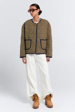 Load image into Gallery viewer, Karen Walker Quilted Drift Jacket - Khaki/Navy Hyde Boutique
