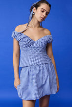 Load image into Gallery viewer, Ruby Raquale Top - Blue Gingham Hyde Boutique
