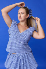 Load image into Gallery viewer, Ruby Raquale Top - Blue Gingham Hyde Boutique
