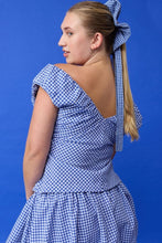 Load image into Gallery viewer, Ruby Raquale Top - Blue Gingham Hyde Boutique
