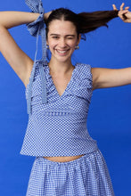 Load image into Gallery viewer, Ruby Raquale Top - Blue Gingham Hyde Boutique
