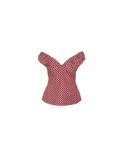 Load image into Gallery viewer, Ruby Raquel Top - Pink Burgandy Gingham  Hyde Boutique   
