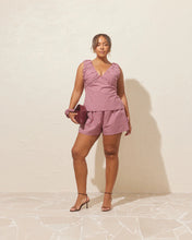 Load image into Gallery viewer, Ruby Raquel Bow Short - Pink Burgandy Gingham  Hyde Boutique   
