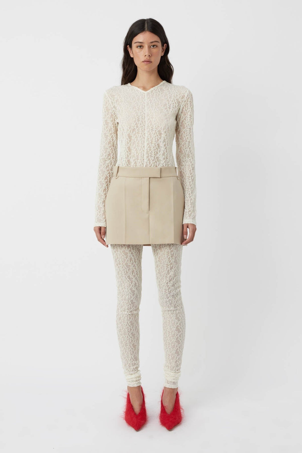 CAMILLA AND MARC Rhett Wool Mini Skirt - Stone Beige  Hyde Boutique   