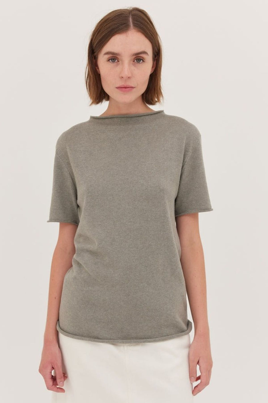 Cloth and Co The Rib Neck Tee - Eucalptus Hyde Boutique