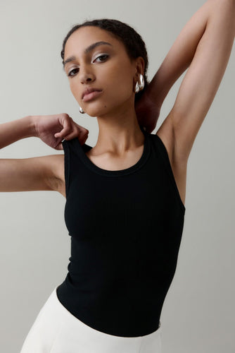 Rebe Ribbed Tank Top - Black Hyde Boutique