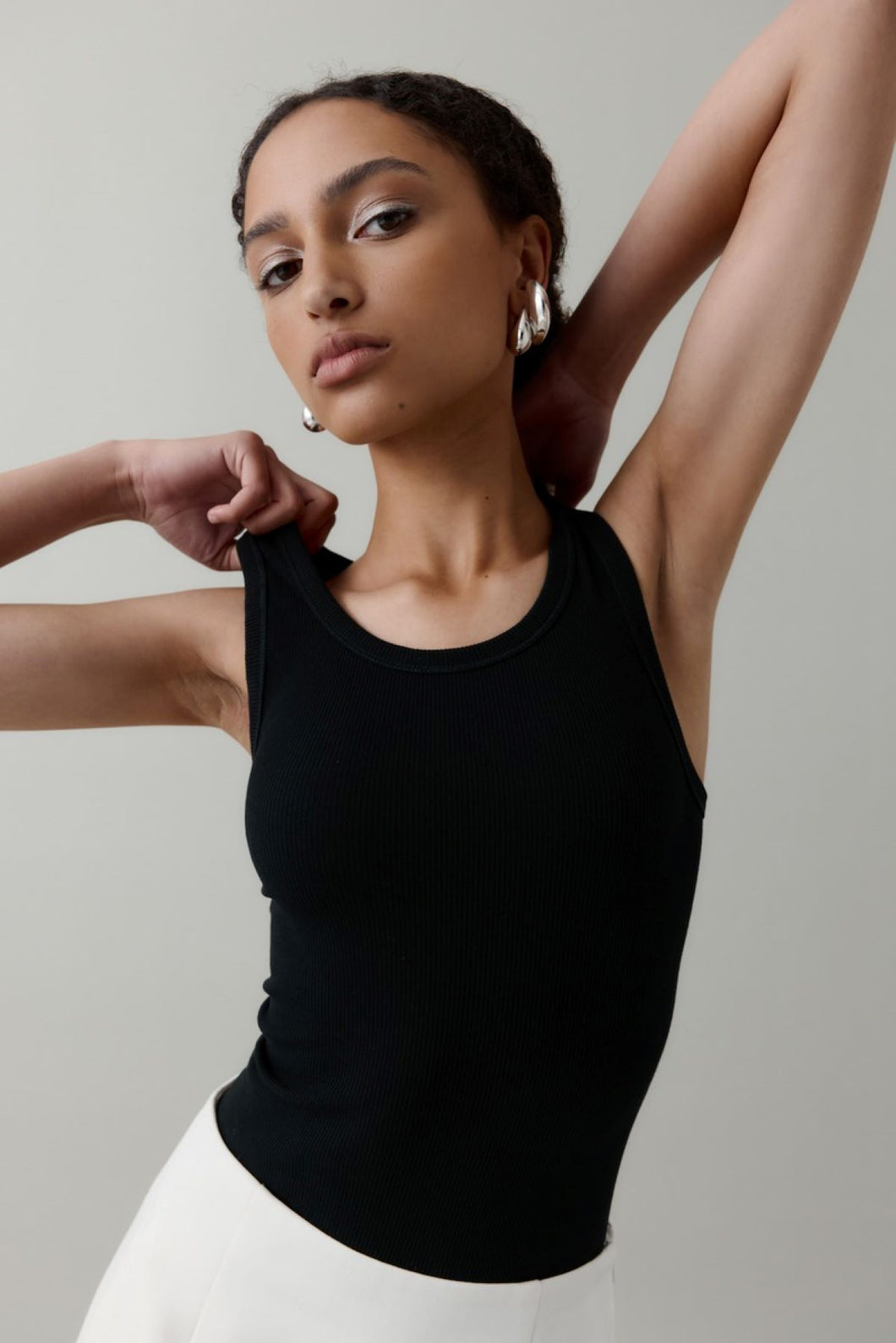 Rebe Ribbed Tank Top - Black Hyde Boutique