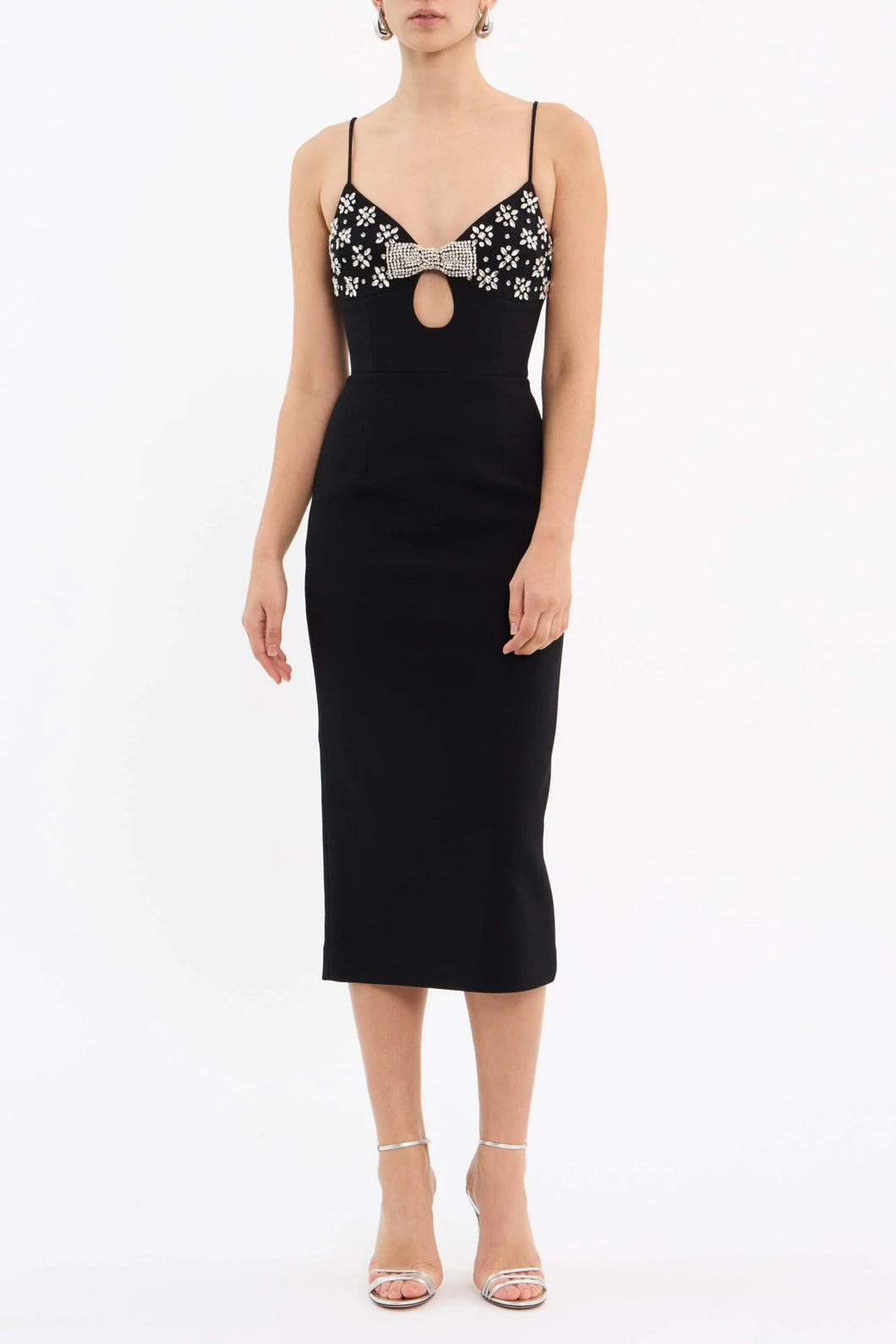 Rebecca Vallance Rina Strap Midi Dress - Black  Hyde Boutique   