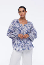 Load image into Gallery viewer, Blak the Label Ruthie Blouse - Exclusive Blue/White Floral  Hyde Boutique   
