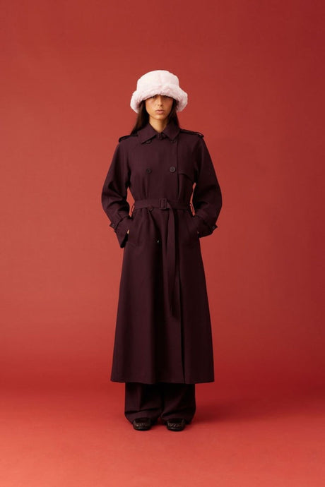 Ruby Annie Trench Coat - Deep Plum | PRE ORDER Arriving Mid/End May Hyde Boutique