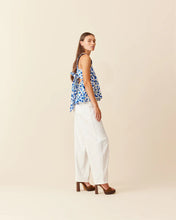 Load image into Gallery viewer, Ruby Margie Tie Back Top - Blue Floral Hyde Boutique
