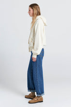 Load image into Gallery viewer, Karen Walker College Cropped Oversized Hoodie - Ecru
