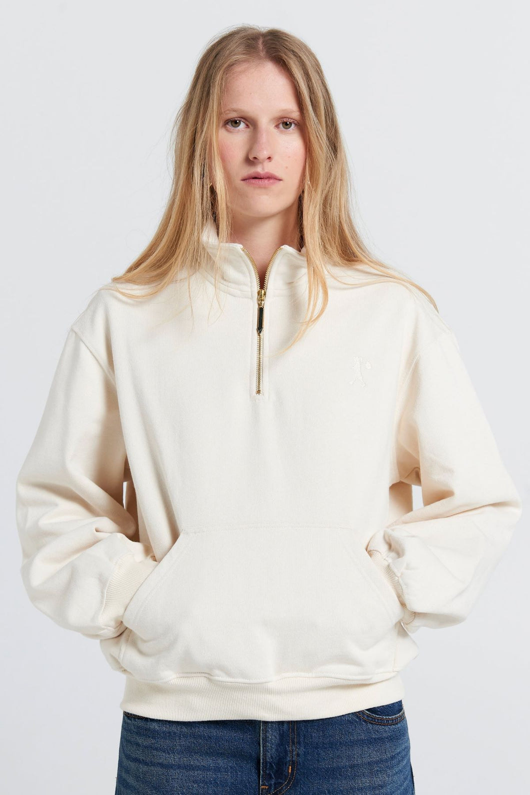 Karen Walker College Zip Up Sweatshirt - Ecru