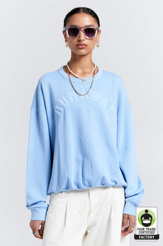 Karen Walker Runaway College Crewneck Sweatshirt - Blue Hyde Boutique