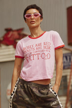 Load image into Gallery viewer, Sabbi The Tiny Roses + Tattoos Tee - Pink  Hyde Boutique   
