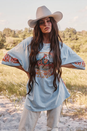 Sabbi Flaming Cowboy Tee - Sky Hyde Boutique