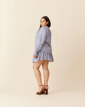 Load image into Gallery viewer, Ruby Sandler Ruffle Shirt - Navy Stripe Hyde Boutique
