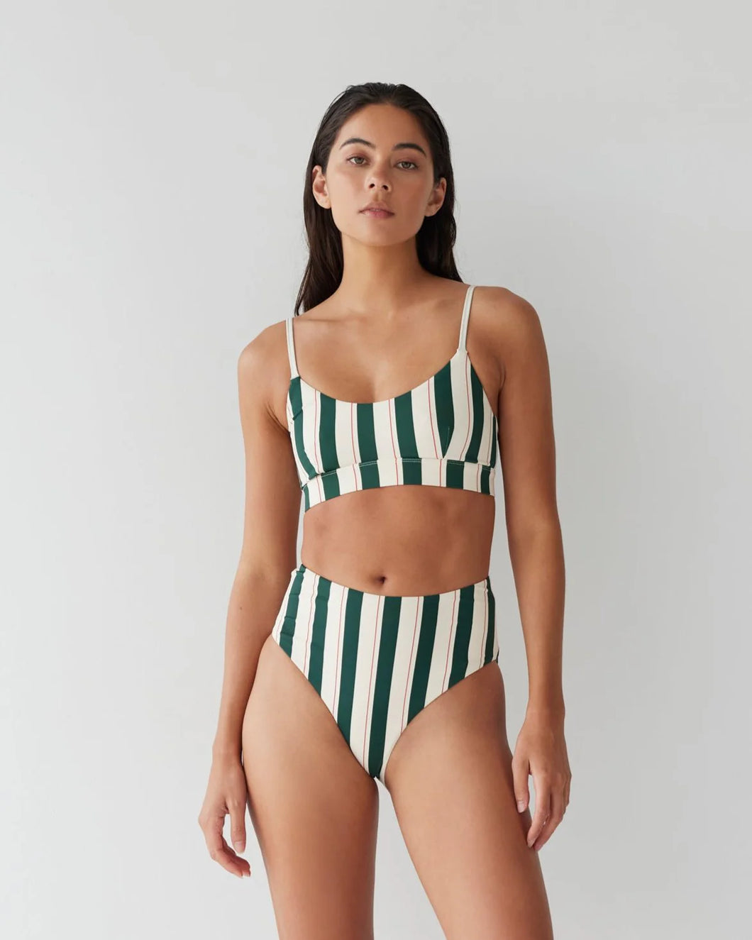 Dear Dylan High-Rise Swim Brief - Bistro Stripe  Hyde Boutique   