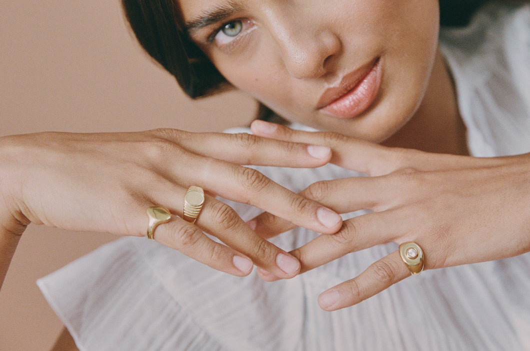 Porter Signet Pinky Ring - Clear (Arriving 20th Feb) Hyde Boutique