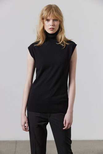 Laing Sleeveless Polo - Black Hyde Boutique