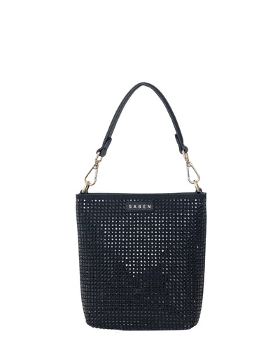 Saben Coco Mini Bag - Black + Black Crystals  Hyde Boutique   