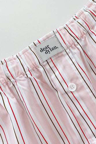 Dear Dylan Stripe Boxer Short - Powder Pink Hyde Boutique