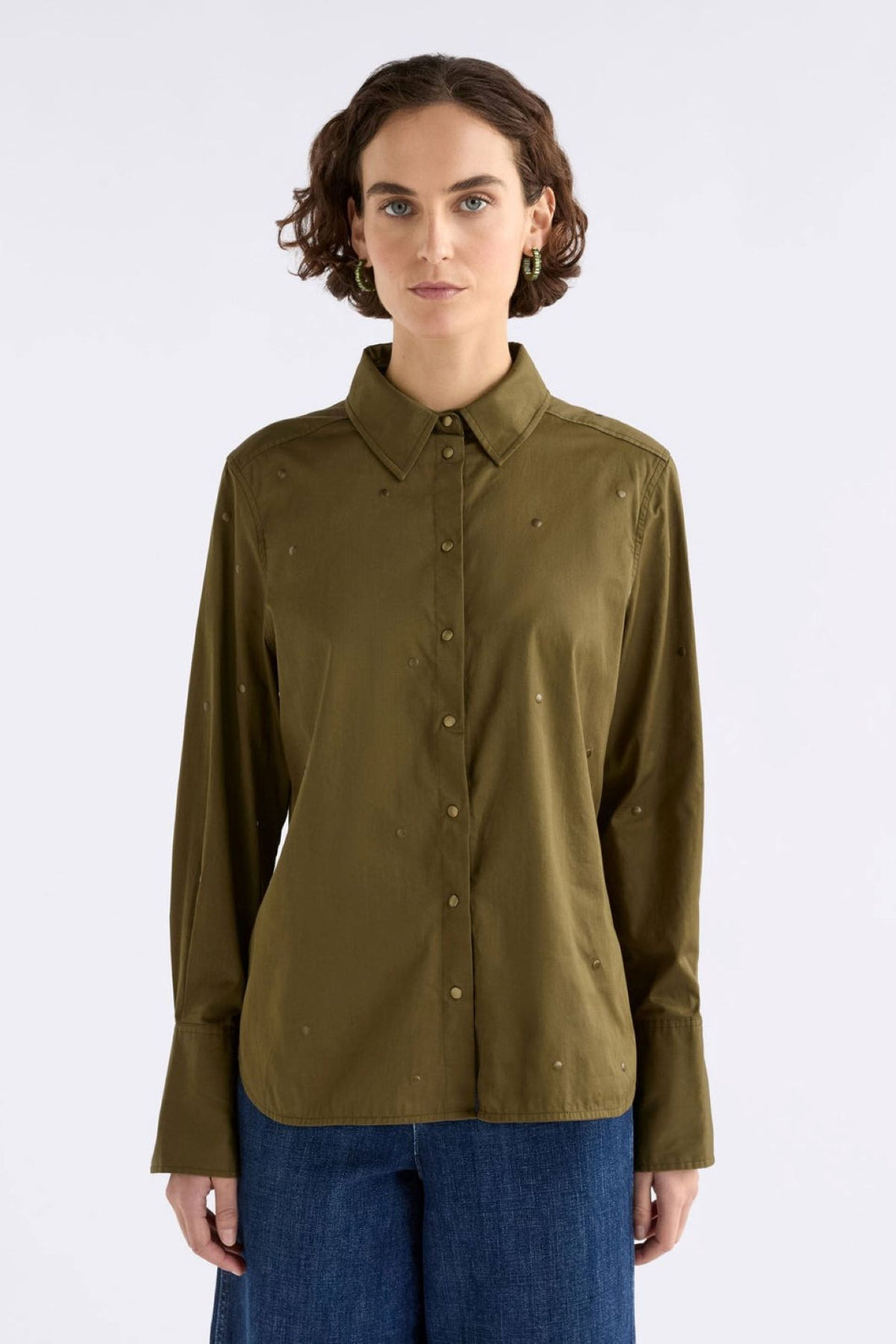 Elk Stuud Long Sleeve Shirt - Olive Hyde Boutique