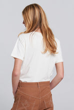 Load image into Gallery viewer, Karen Walker Runaway Carousel Organic Cotton T-Shirt - Ecru/Tangerine Apparel > Women > Clothing > Tops > Tees > Graphic Tees > Karen Walker Hyde Boutique
