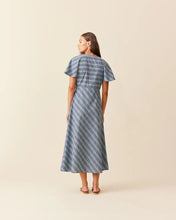 Load image into Gallery viewer, Ruby Clover Midi Dress - Navy Yellow Tartan Hyde Boutique
