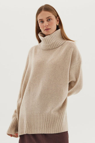 Cloth & Co The Roll Neck Jumper - Cloud  Hyde Boutique   