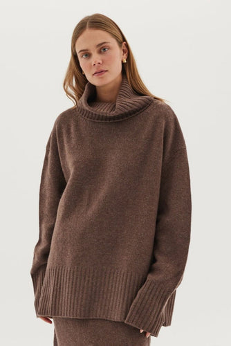Cloth & Co The Roll Neck Jumper - Squirrel  Hyde Boutique   